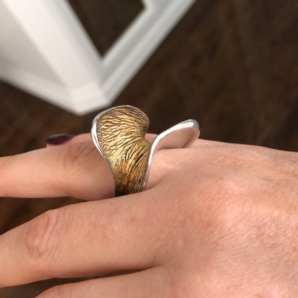 Silver and gold ring - Picture 3 of 8